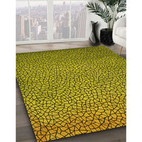 Patterned Dark Bronze Brown Rug, pat439yw