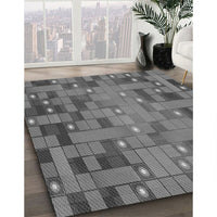 Patterned Gunmetal Gray Rug, pat44gry