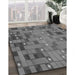 Machine Washable Transitional Gunmetal Gray Rug in a Family Room, wshpat44gry