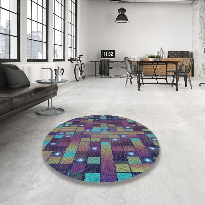 Patterned Purple Rug in a Kitchen, pat44lblu