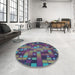 Patterned Purple Rug in a Kitchen, pat44lblu