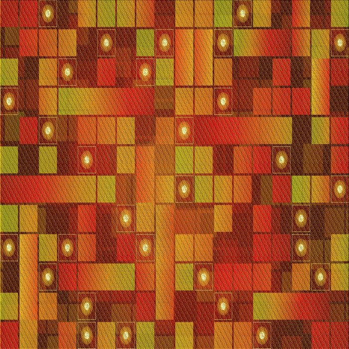 Round Patterned Neon Orange Rug, pat44yw