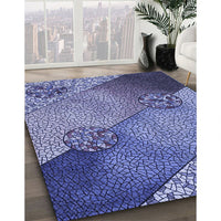 Patterned Denim Blue Rug, pat440blu
