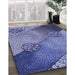 Patterned Denim Blue Rug in Family Room, pat440blu