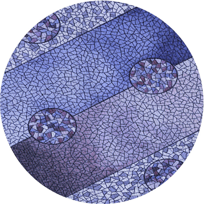 Square Patterned Denim Blue Rug, pat440blu