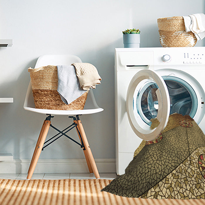 Machine Washable Transitional Golden Gold Rug in a Washing Machine, wshpat440brn