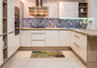 Patterned Golden Gold Rug in a Kitchen, pat440brn
