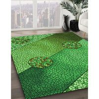 Patterned Deep Emerald Green Rug, pat440grn