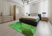 Patterned Deep Emerald Green Rug in a Bedroom, pat440grn