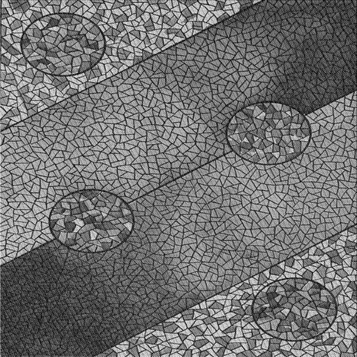 Round Patterned Black Rug, pat440gry