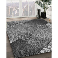 Patterned Black Rug, pat440gry
