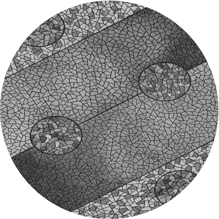 Square Patterned Black Rug, pat440gry