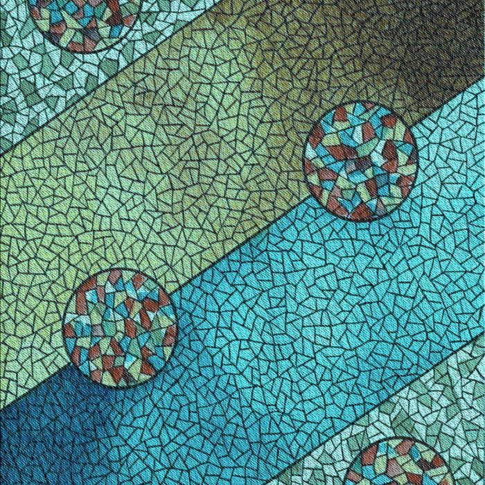 Patterned Turquoise Green Rug, pat440lblu