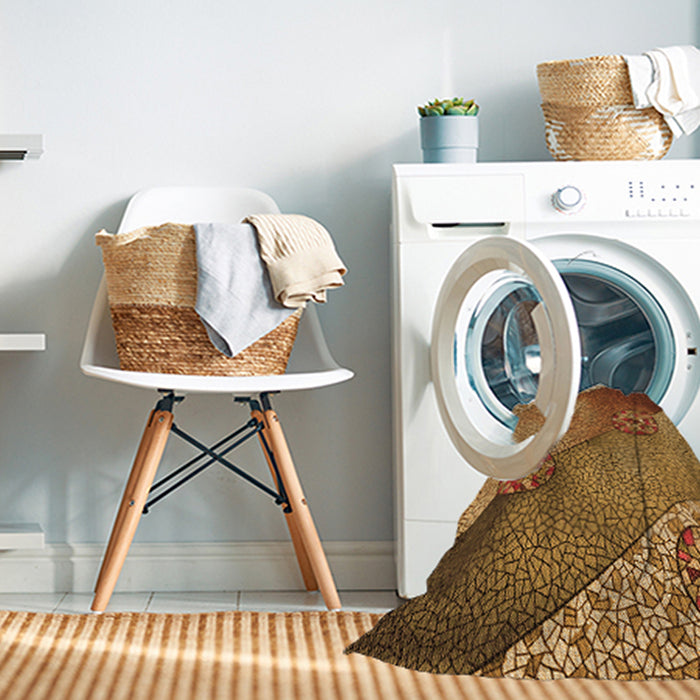 Machine Washable Transitional Saffron Red Rug in a Washing Machine, wshpat440org