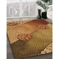 Patterned Saffron Red Rug, pat440org