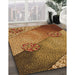 Patterned Saffron Red Rug in Family Room, pat440org