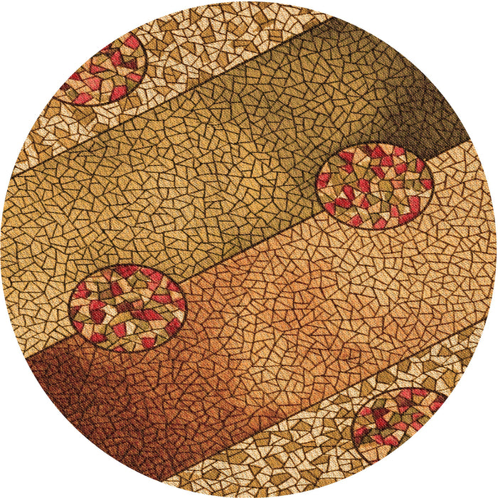 Square Patterned Saffron Red Rug, pat440org