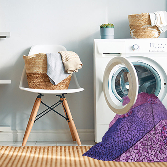 Machine Washable Transitional Dark Magenta Purple Rug in a Washing Machine, wshpat440pur