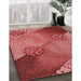 Patterned Red Rug in Family Room, pat440rd