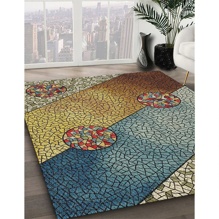 Patterned Bakers Brown Novelty Rug in Family Room, pat440