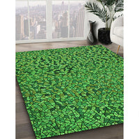 Patterned Deep Emerald Green Rug, pat441grn