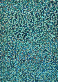 Machine Washable Transitional Turquoise Green Rug, wshpat441lblu