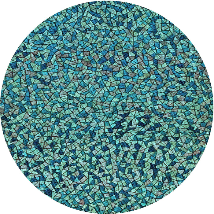 Square Patterned Turquoise Green Rug, pat441lblu