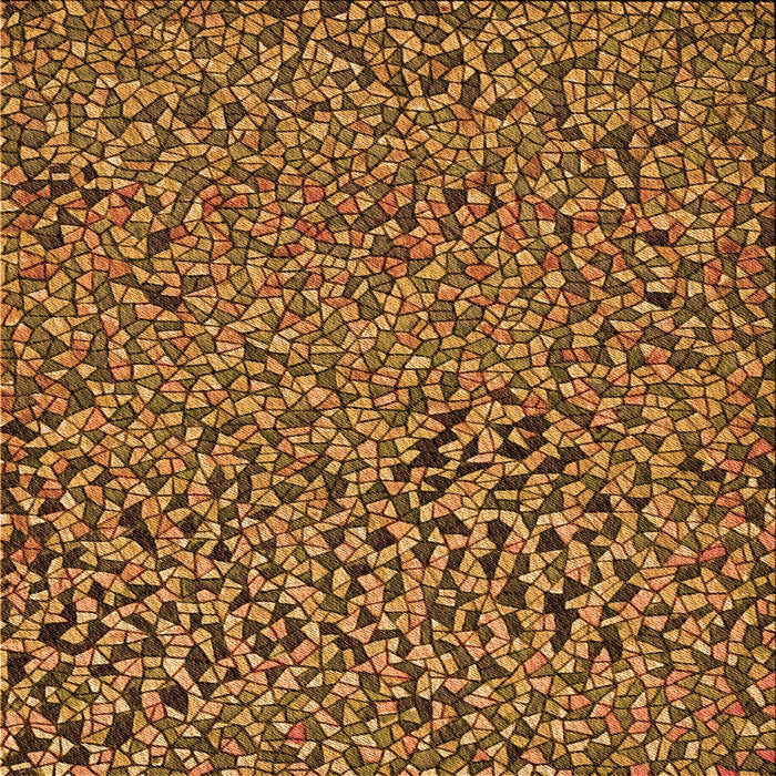 Round Patterned Red Brown Rug, pat441org