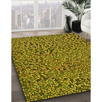 Patterned Deep Yellow Rug, pat441yw