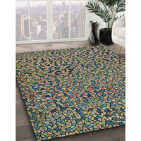 Patterned Green Novelty Rug, pat441