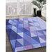 Patterned Royal Blue Rug in Family Room, pat442blu