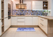 Patterned Royal Blue Rug in a Kitchen, pat442blu