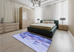 Patterned Royal Blue Rug in a Bedroom, pat442blu