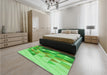 Patterned Emerald Green Rug in a Bedroom, pat442grn