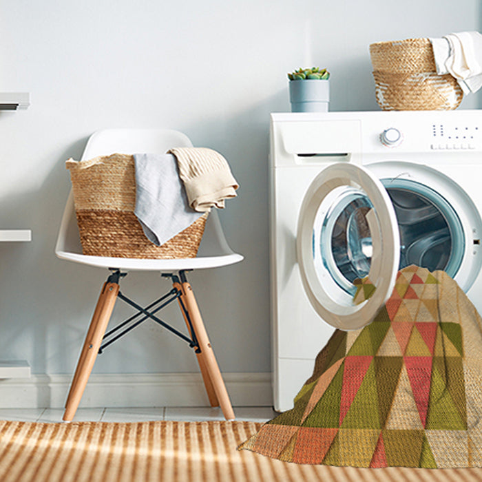 Machine Washable Transitional Yellow Orange Rug in a Washing Machine, wshpat442org