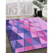 Machine Washable Transitional Bright Lilac Purple Rug in a Family Room, wshpat442pur