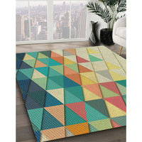 Patterned Dark Green Novelty Rug, pat442