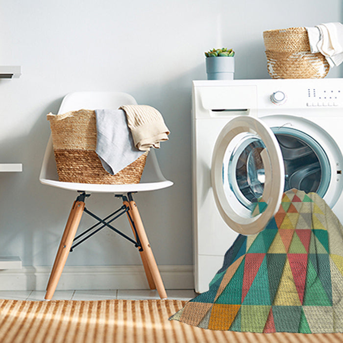 Machine Washable Transitional Dark Moccasin Green Rug in a Washing Machine, wshpat442