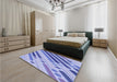 Patterned Blue Rug in a Bedroom, pat443blu