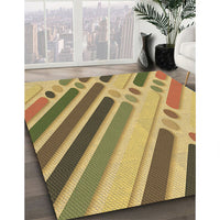 Patterned Golden Brown Yellow Rug, pat443brn