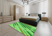 Patterned Emerald Green Rug in a Bedroom, pat443grn
