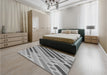 Patterned Cloud Gray Rug in a Bedroom, pat443gry
