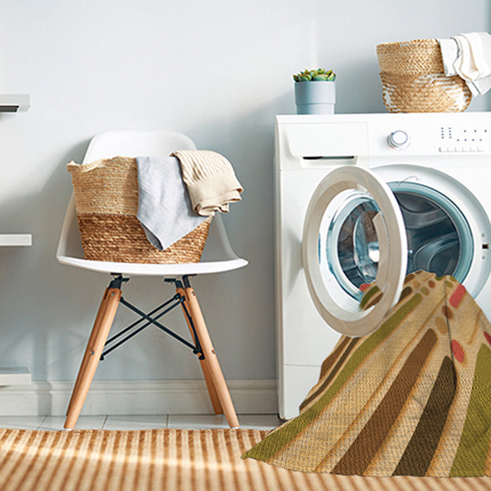 Machine Washable Transitional Orange Rug in a Washing Machine, wshpat443org