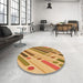 Round Patterned Orange Rug in a Office, pat443org