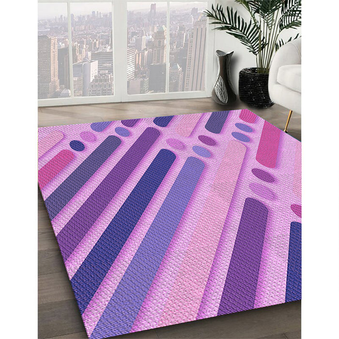 Patterned Violet Purple Rug in Family Room, pat443pur