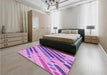 Patterned Violet Purple Rug in a Bedroom, pat443pur