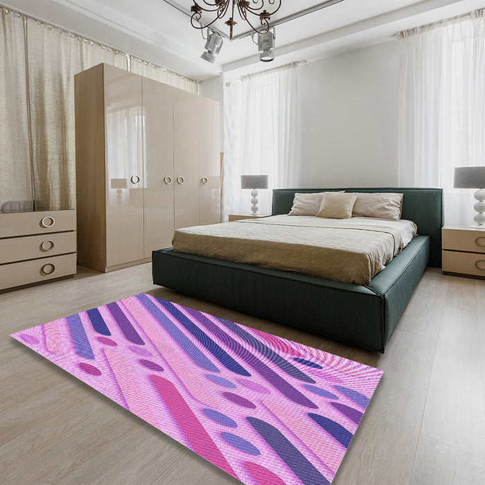 Patterned Violet Purple Rug in a Bedroom, pat443pur