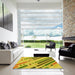 Machine Washable Transitional Yellow Rug in a Kitchen, wshpat443yw