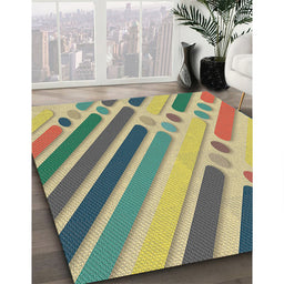 Patterned Brown Novelty Rug in Family Room, pat443