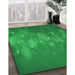 Machine Washable Transitional Green Rug in a Family Room, wshpat444grn